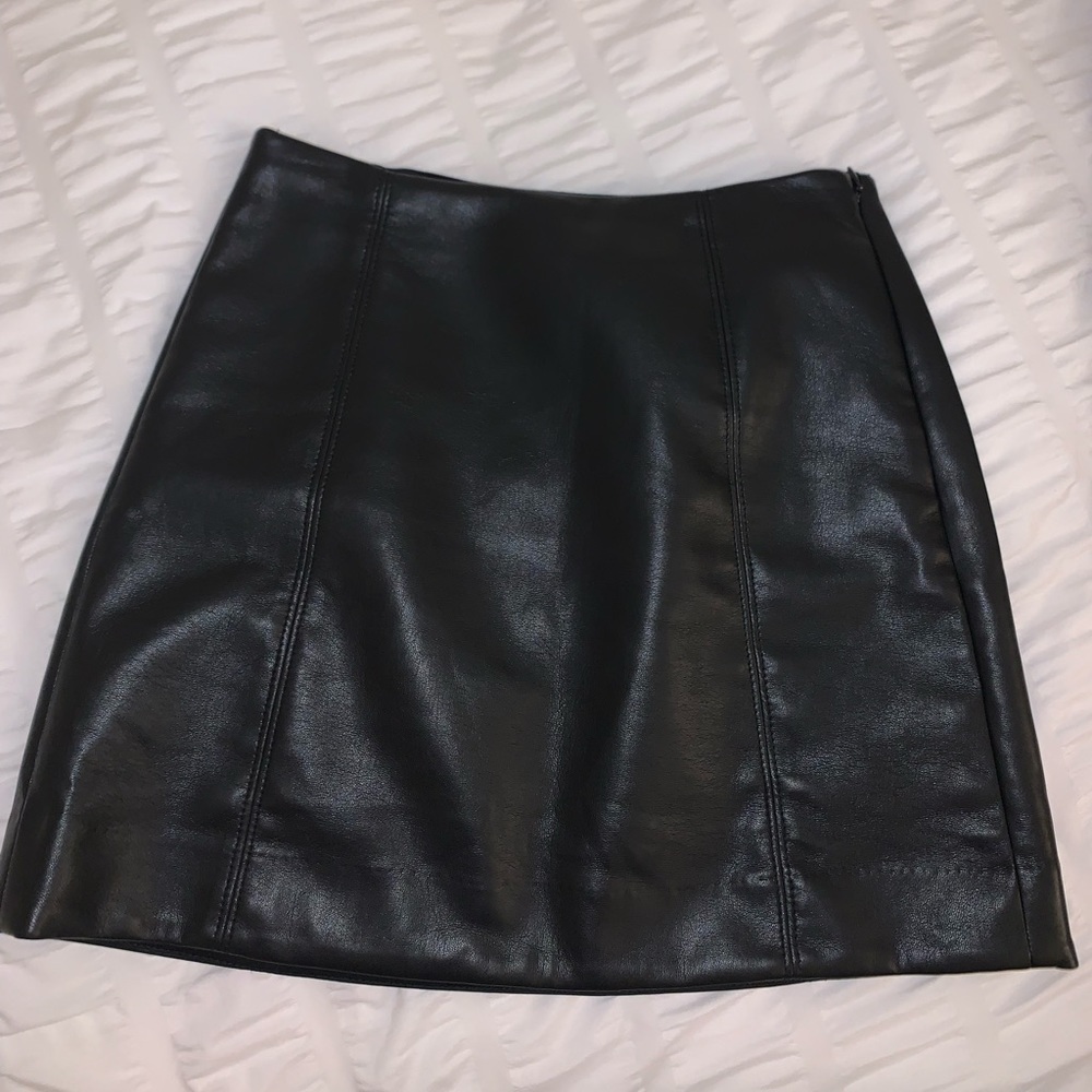 Babaton Leather Mini Skirt